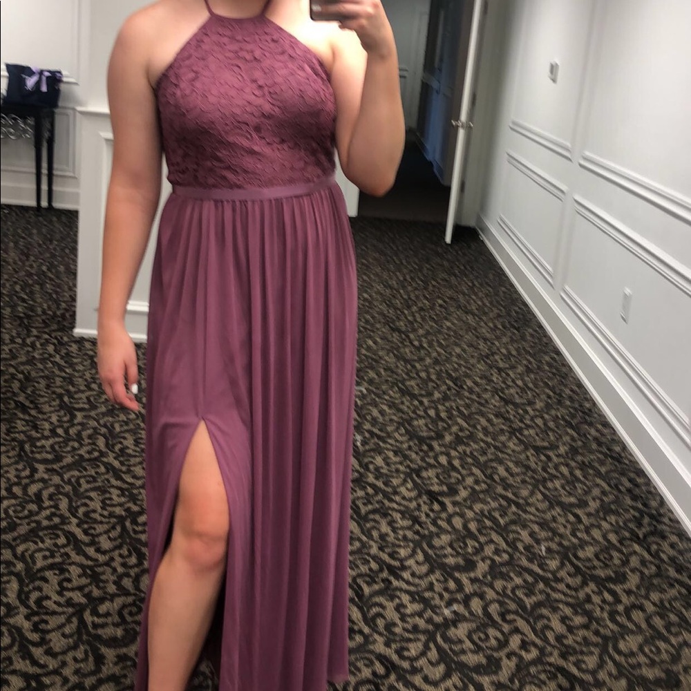 David’sBridal Chianti Halter Lace Bridesmaid Dress